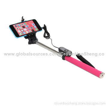 Cable Control Handheld Portable Telescopic Selfie Stick for iPhone & Samsung